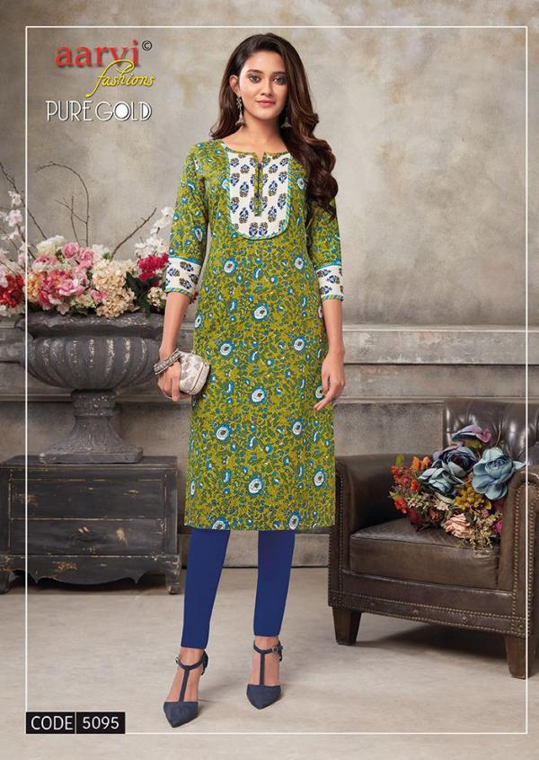 Aarvi Pure Gold Vol 5 Fancy Rayon Printed Kurti 